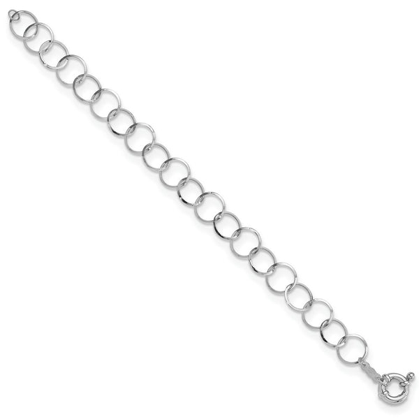 14K White Gold Circle Bracelet  Length 7.5'' inches