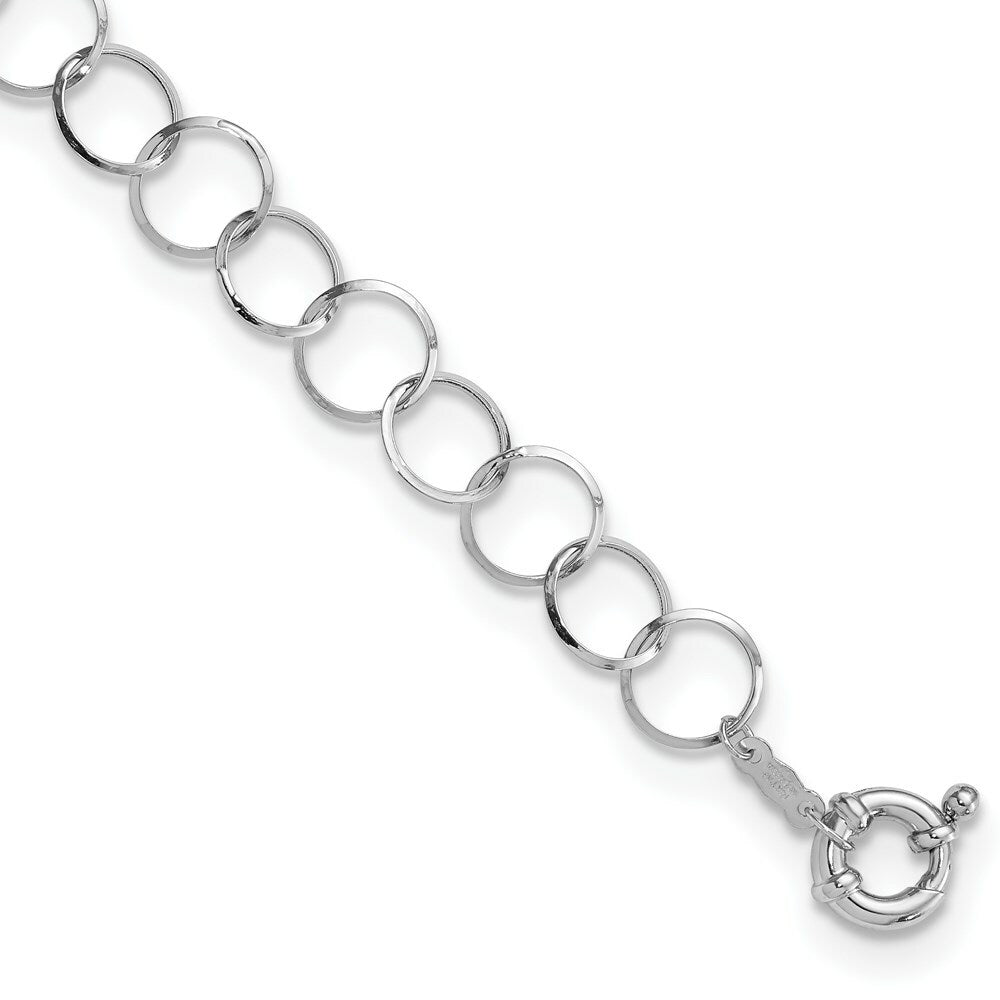 14K White Gold Circle Bracelet  Length 7.5'' inches