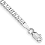 Load image into Gallery viewer, 14K White Gold 2.9mm Flat Curb Chain Bracelet  Length 8'' inches
