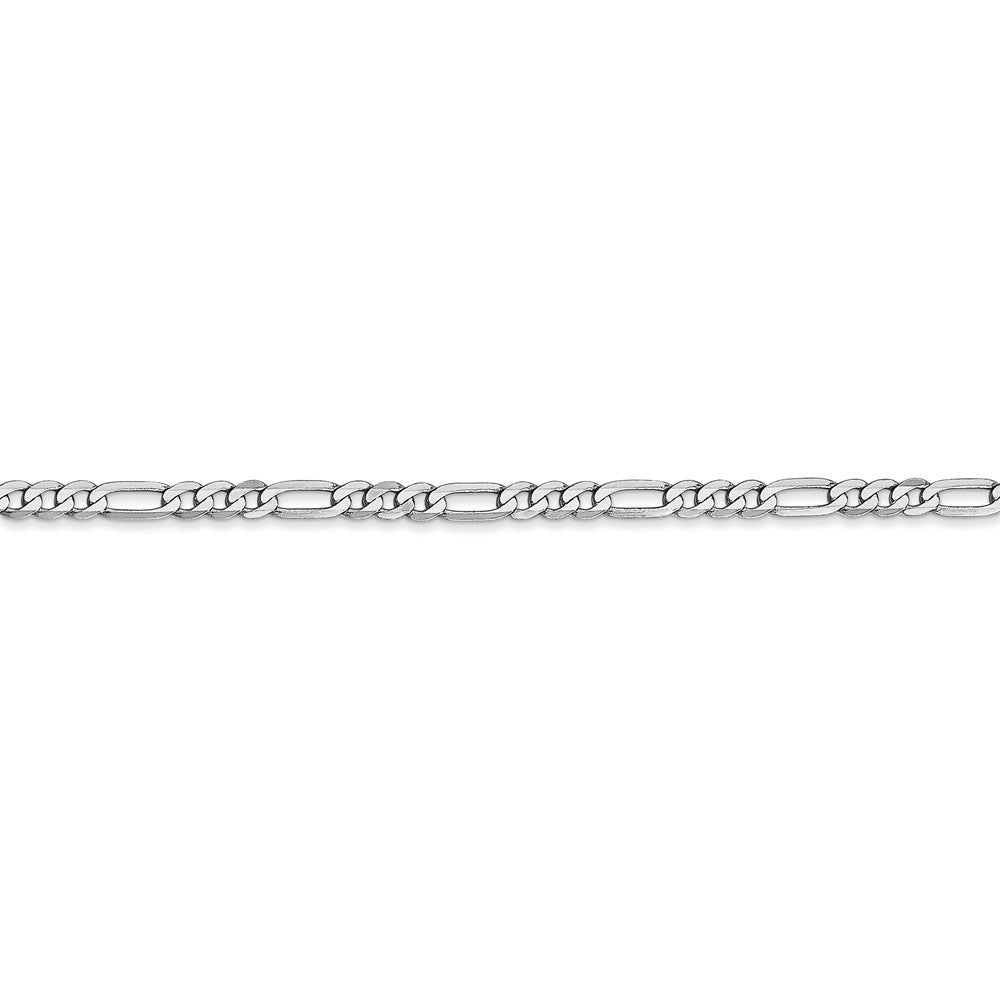 14K White Gold 2.75mm Flat Figaro Chain Bracelet  Length 8'' inches