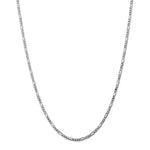 Load image into Gallery viewer, 14K White Gold 2.75mm Flat Figaro Chain Bracelet  Length 8'' inches
