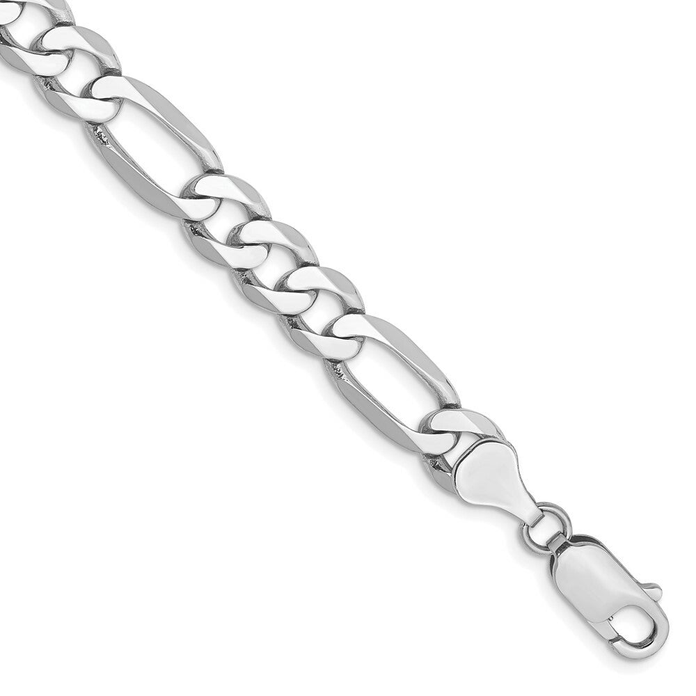 14k White Gold 7mm Figaro Chain  length: 8 inches