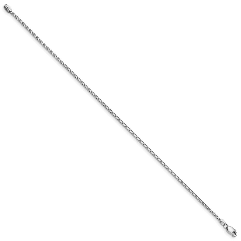 14K White Gold 1mm Franco Chain Bracelet  Length 8'' inches