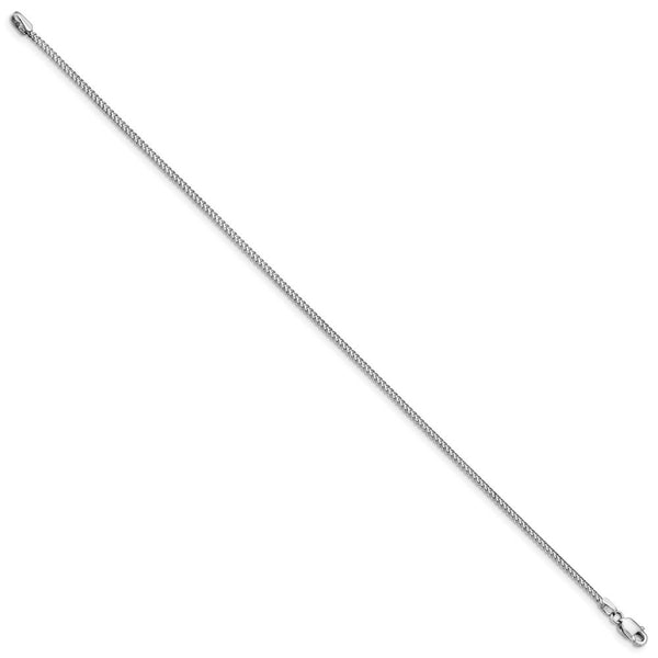 14K White Gold 1mm Franco Chain Bracelet  Length 7'' inches