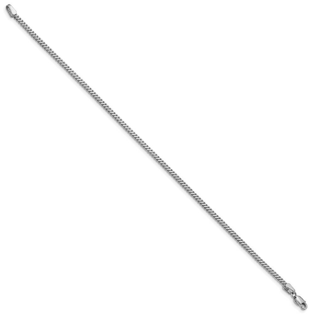 14K White Gold 1.5mm Franco Chain Bracelet  Length 7'' inches