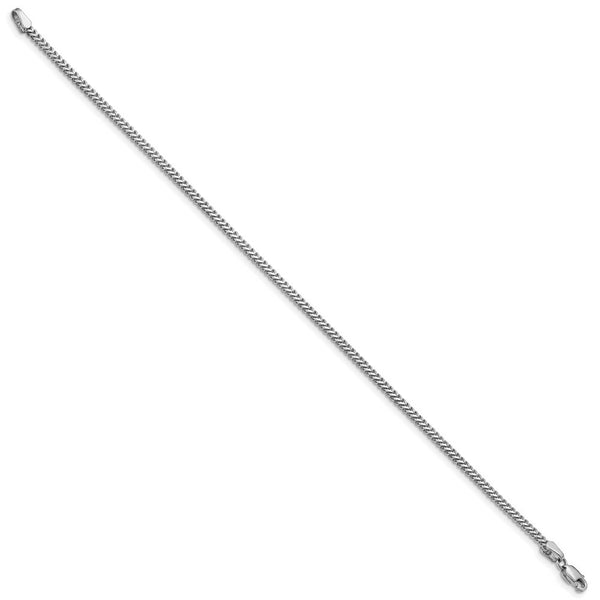 14K White Gold 1.5mm Franco Chain Bracelet  Length 7'' inches