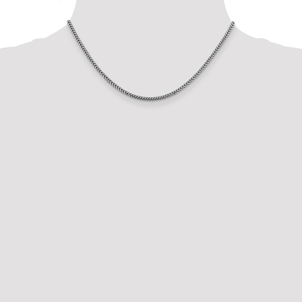 14k White Gold 2.3mm Franco Chain  length: 16 inches