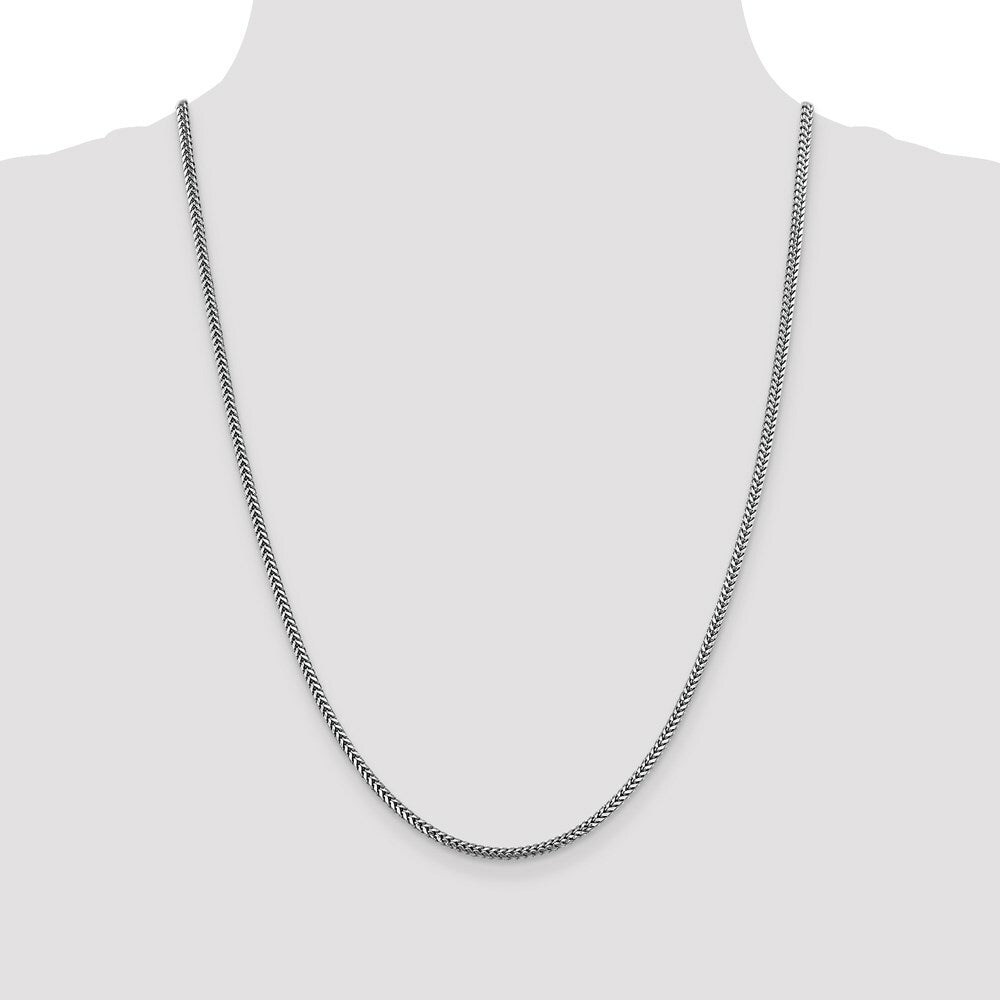 14k White Gold 2.3mm Franco Chain  length: 16 inches