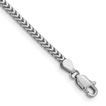 Load image into Gallery viewer, 14K White Gold 2.5mm Franco Chain Bracelet  Length 7'' inches
