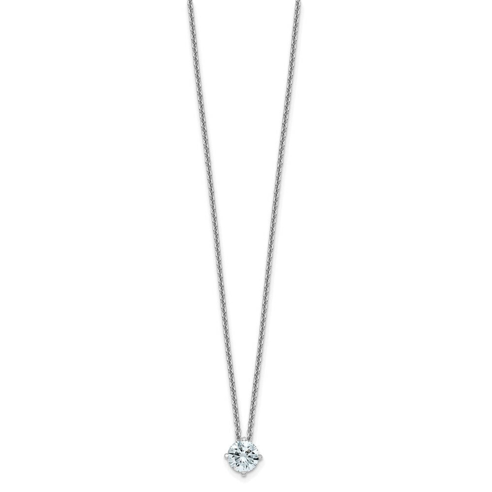 Solitaire Moissanite Pendant Necklace in 14K Yellow and White Gold - 18" length - Pure Light and True Light Moissanite - Sizes: 1/2-Carat to 2-Carats
