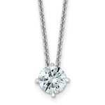 Load image into Gallery viewer, Solitaire Moissanite Pendant Necklace in 14K Yellow and White Gold - 18" length - Pure Light and True Light Moissanite - Sizes: 1/2-Carat to 2-Carats
