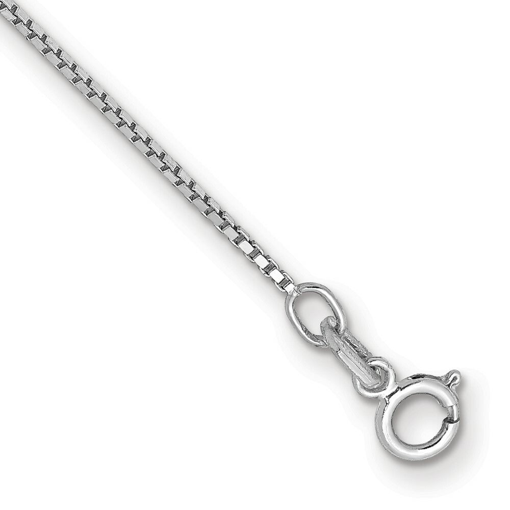 14K White Gold .90mm Box Chain Bracelet  Length 7'' inches