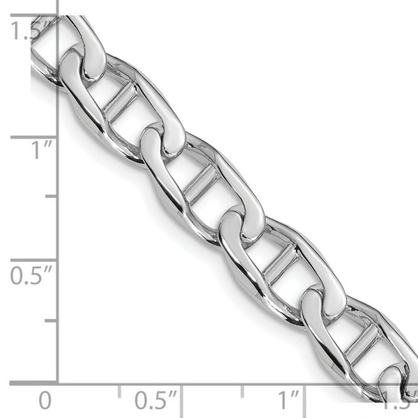 14K White Gold 9mm Anchor Link Chain Necklace  Length 24'' inches