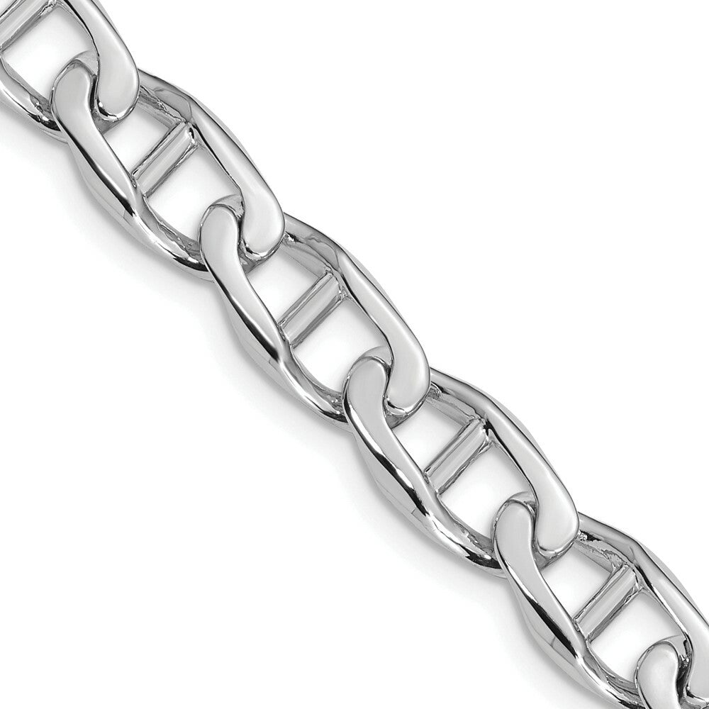 14K White Gold 9mm Anchor Link Chain Bracelet  Length 9'' inches