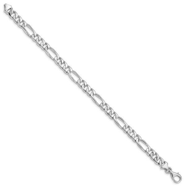 14K White Gold 7mm Fancy Link Bracelet  Length 8'' inches