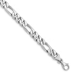 Load image into Gallery viewer, 14K White Gold 8mm Hand-Polished Figaro Link Chain Necklace  Length 9'' inches
