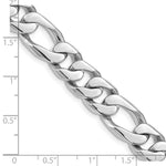 Load image into Gallery viewer, 14K White Gold 11mm Figaro Link Chain Necklace  Length 20'' inches
