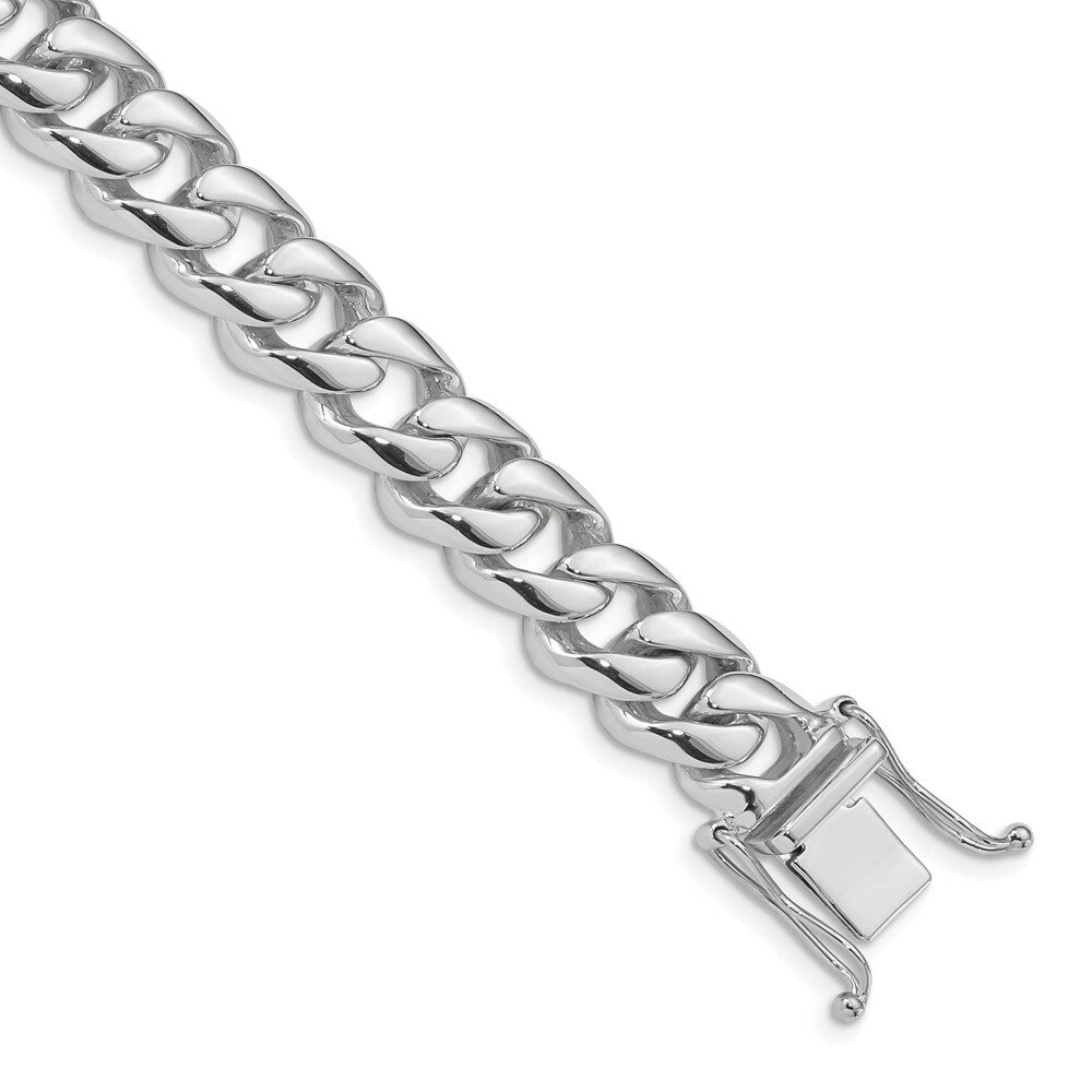 14K White Gold 9.0mm Curb Link Chain Bracelet  Length 8'' inches