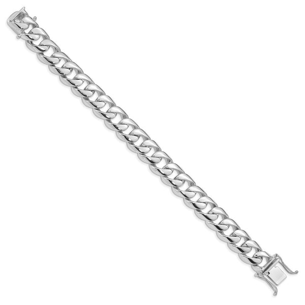 14K White Gold 13mm Curb Link Chain Bracelet  Length 8'' inches