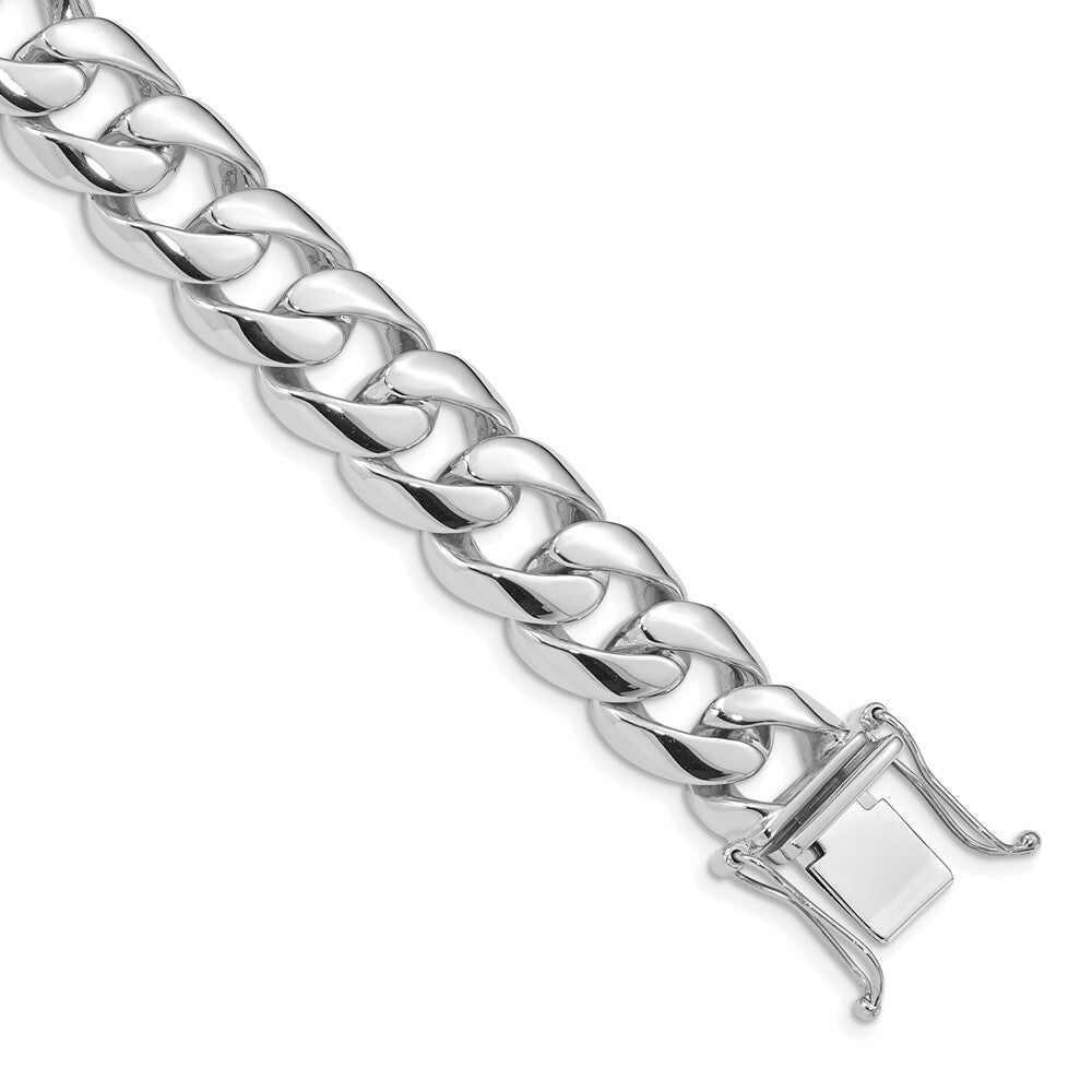 14K White Gold 13mm Curb Link Chain Bracelet  Length 8'' inches