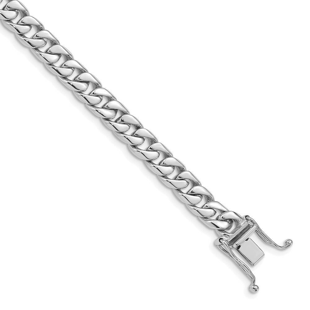 14K White Gold 6mm Curb Link Chain Bracelet  Length 8'' inches