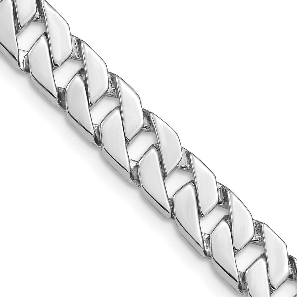14K White Gold 7.41mm Fancy Link Bracelet  Length 8'' inches
