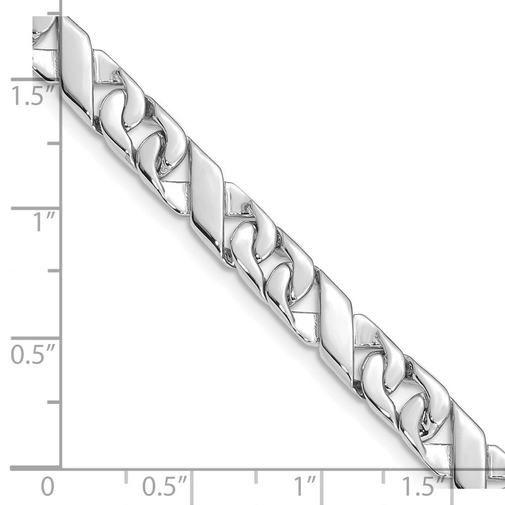 14K White Gold 6mm Fancy Link Bracelet  Length 8'' inches