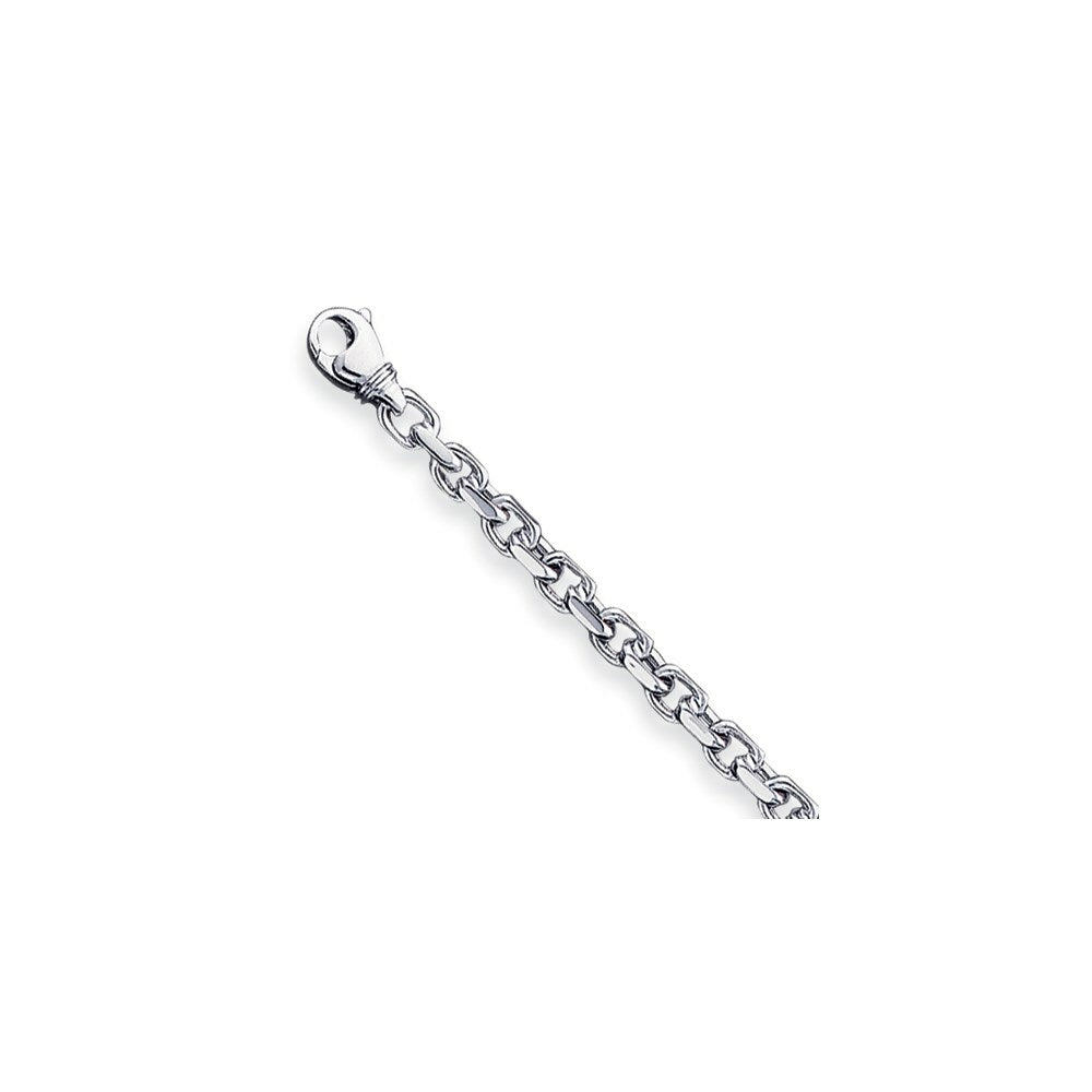 14K White Gold 4.5mm Fancy Link Chain Bracelet  Length 8'' inches