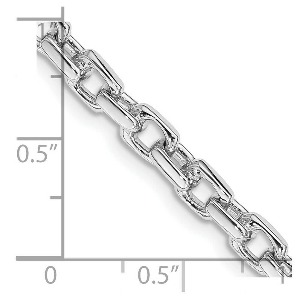 14K White Gold 4.5mm Hand-Polished Link Chain Necklace  Length 18'' inches