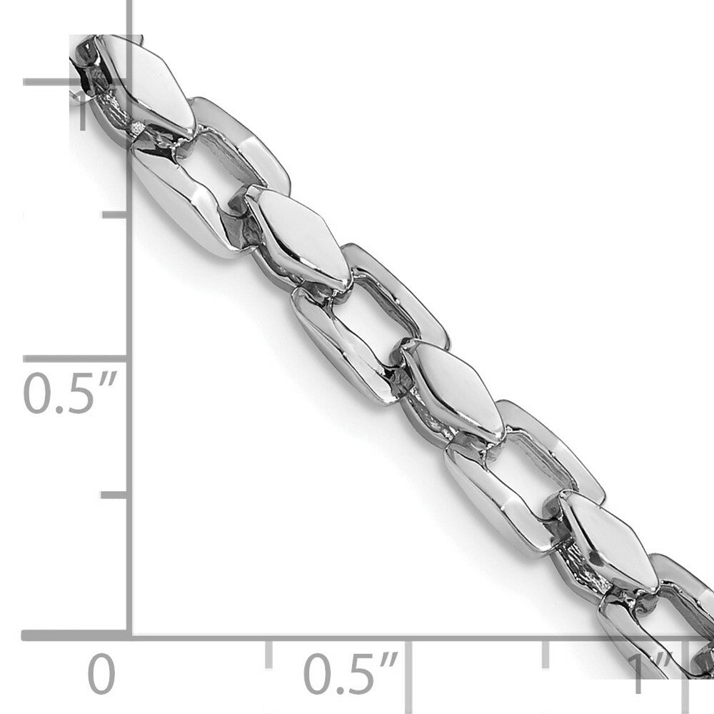 14K White Gold 4.5mm Fancy Link Chain Necklace  Length 18'' inches
