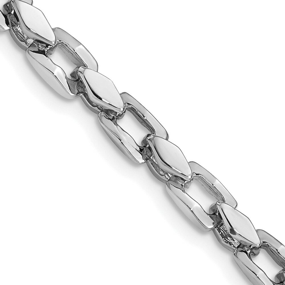 14K White Gold 4.5mm Fancy Link Chain Necklace  Length 18'' inches