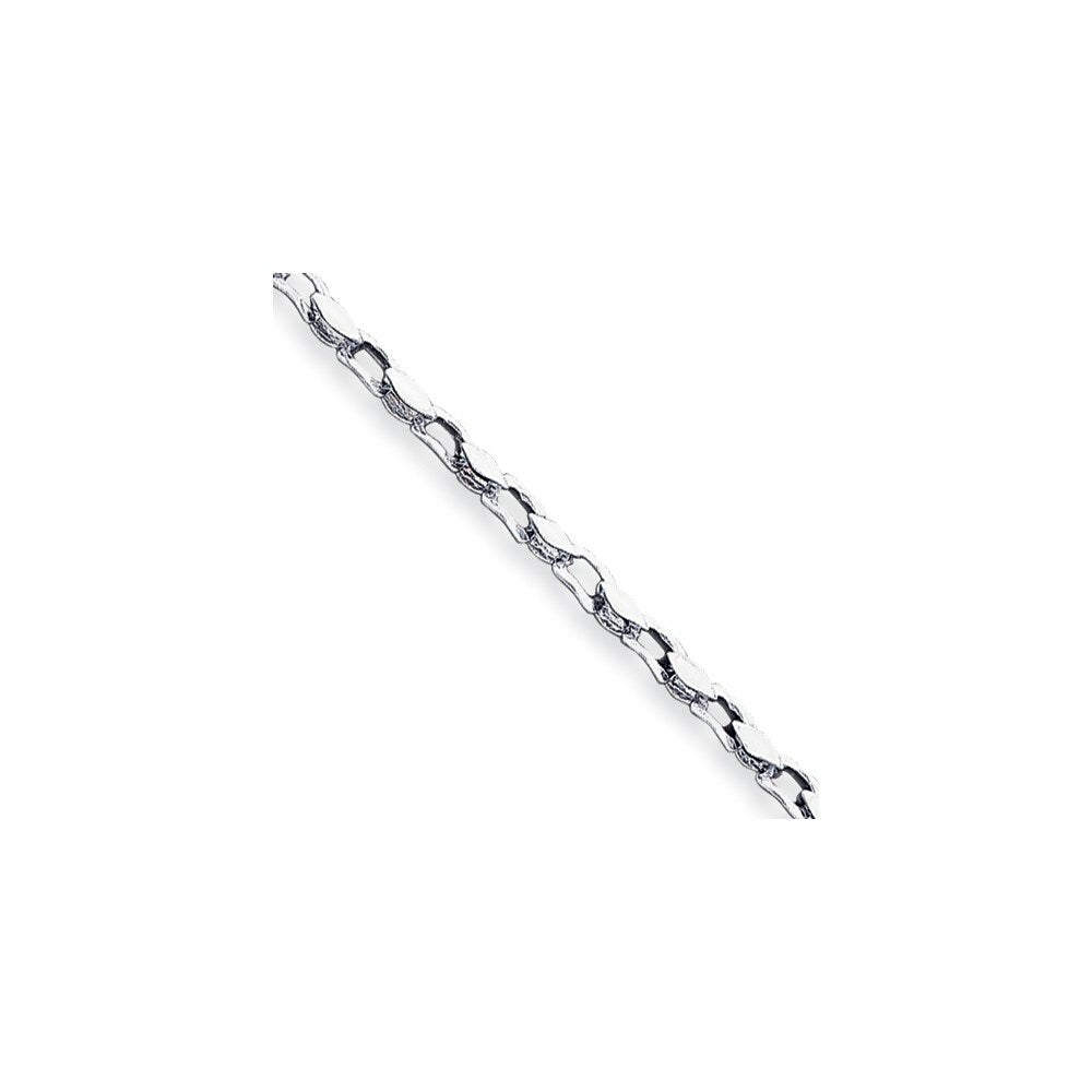 14K White Gold 4.5mm Fancy Link Chain Bracelet  Length 8'' inches