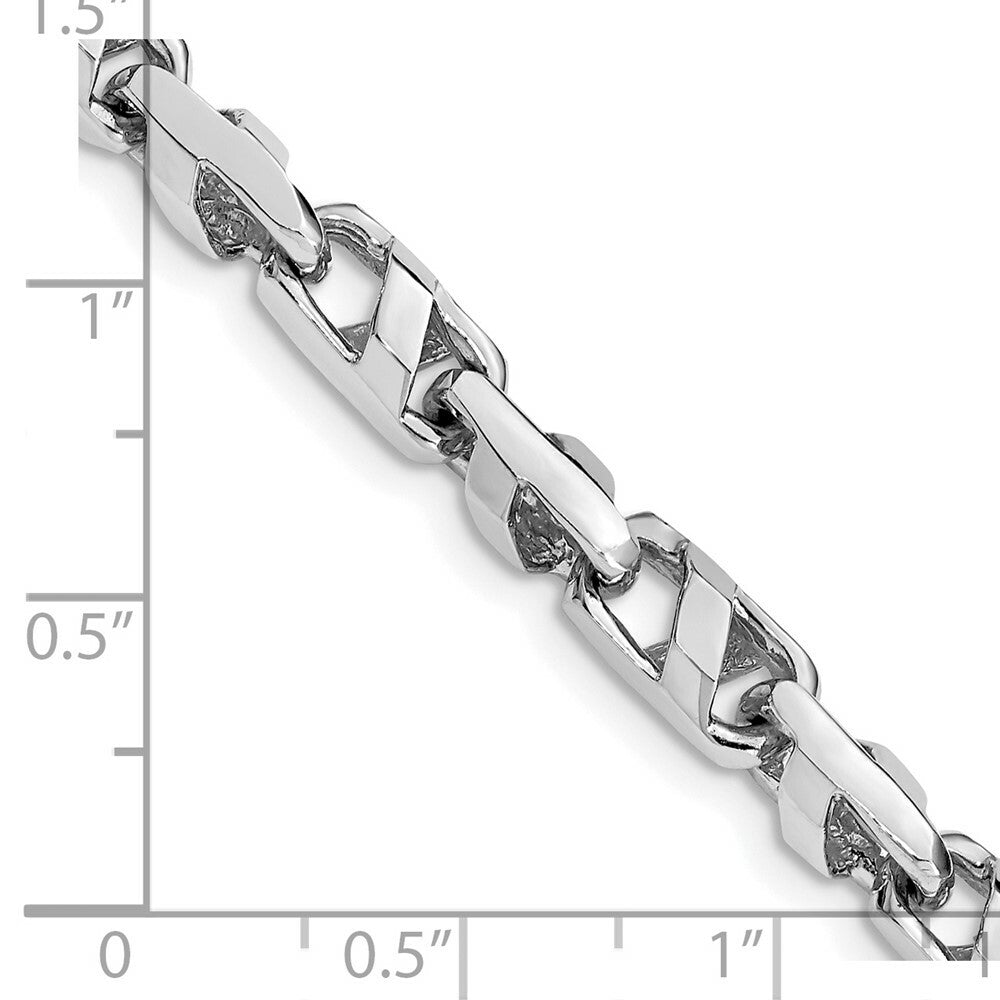 14K White Gold 5.75mm Fancy Link Chain Necklace  Length 18'' inches