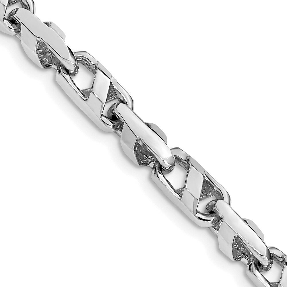 14K White Gold 5.75mm Fancy Link Chain Bracelet  Length 9'' inches