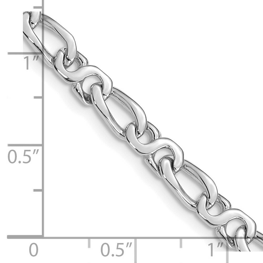 14K White Gold 4.8mm Polished Fancy Link Chain Necklace  Length 18'' inches