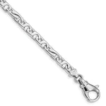 Load image into Gallery viewer, 14K White Gold 5.65mm Polished and Satin Fancy Link Bracelet  Length 8'' inches
