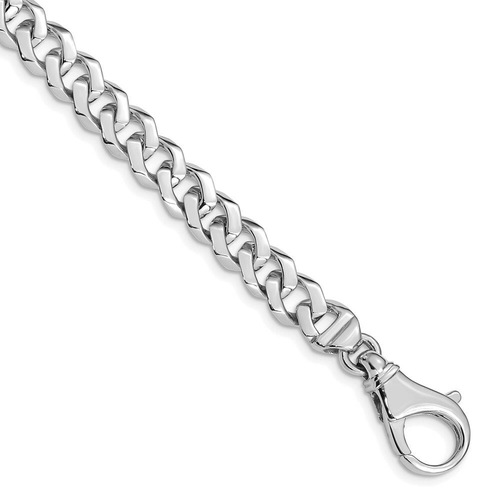 14K White Gold 7.85mm Polished Fancy Link Bracelet  Length 8'' inches