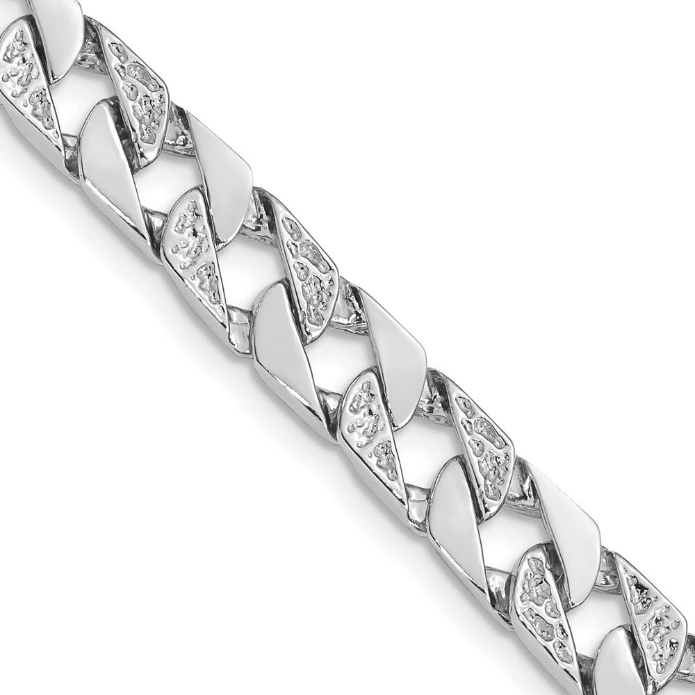 14K White Gold 7.35mm Polished Fancy Link Chain Necklace  Length 18'' inches
