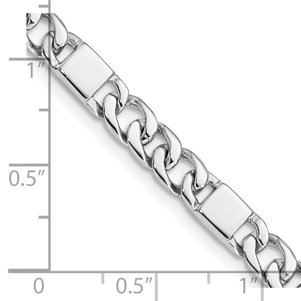 14K White Gold 5.5mm Polished Fancy Link Chain Necklace  Length 18'' inches