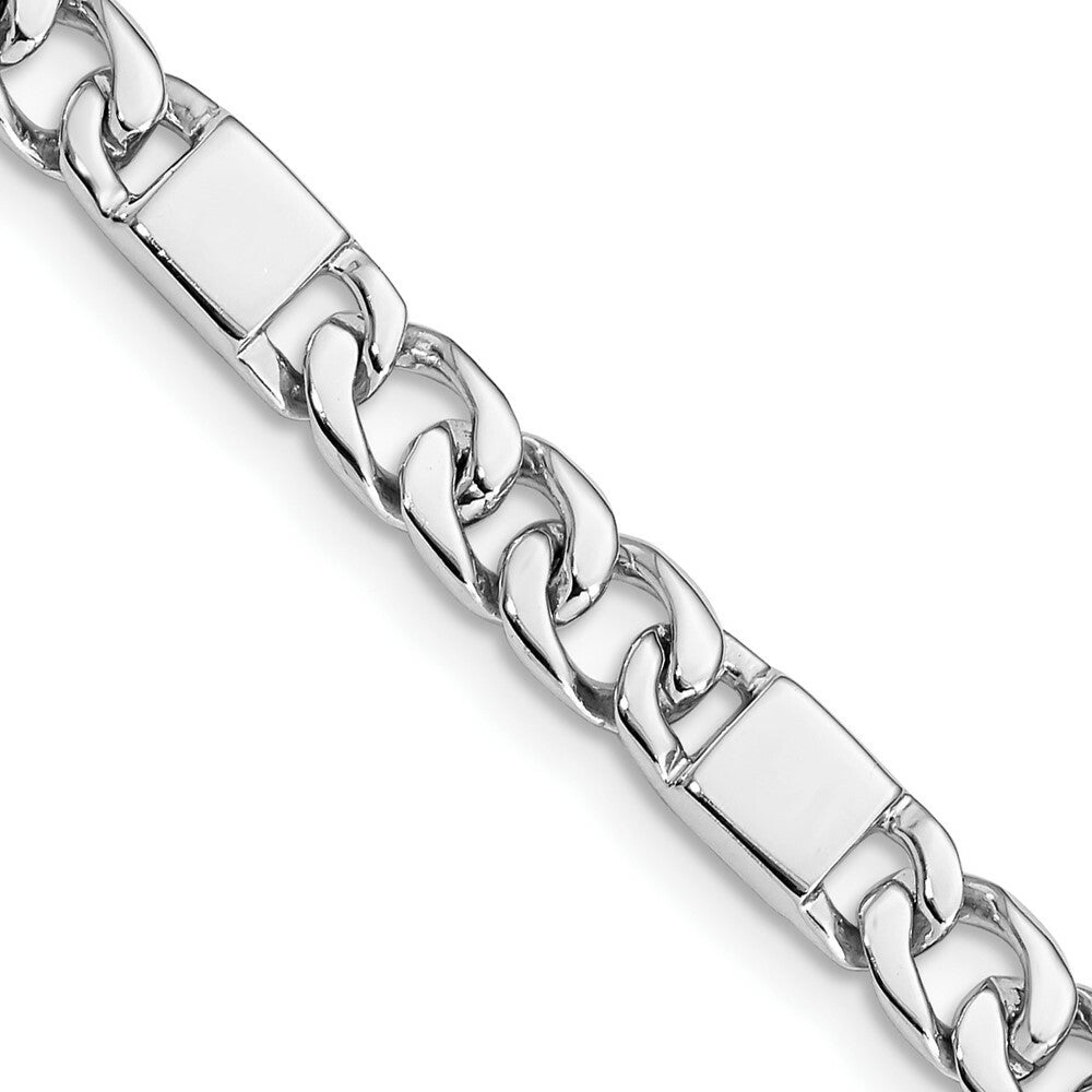 14K White Gold 5.5mm Polished Fancy Link Bracelet  Length 8'' inches