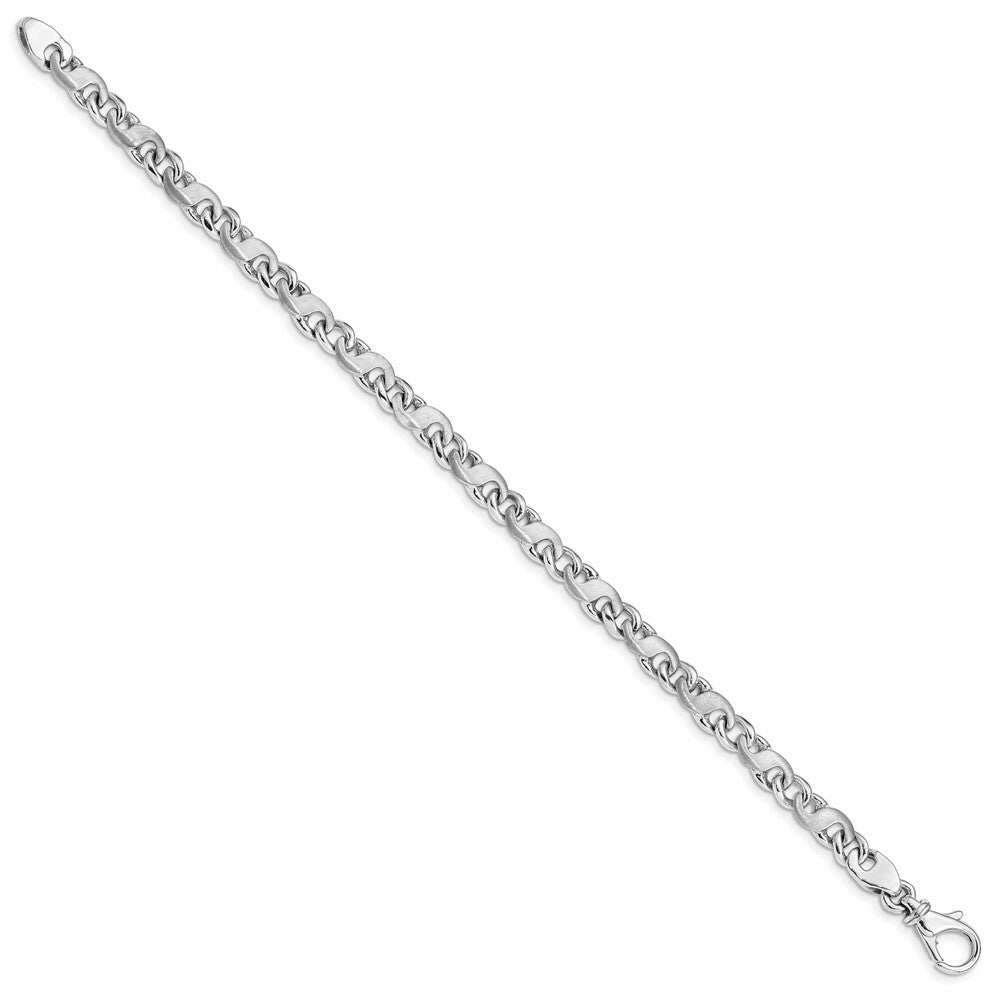 14K White Gold 6.2mm Polished Fancy Link Bracelet  Length 8'' inches