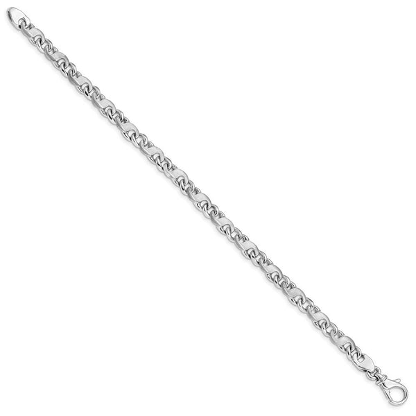 14K White Gold 6.2mm Polished Fancy Link Bracelet  Length 8'' inches