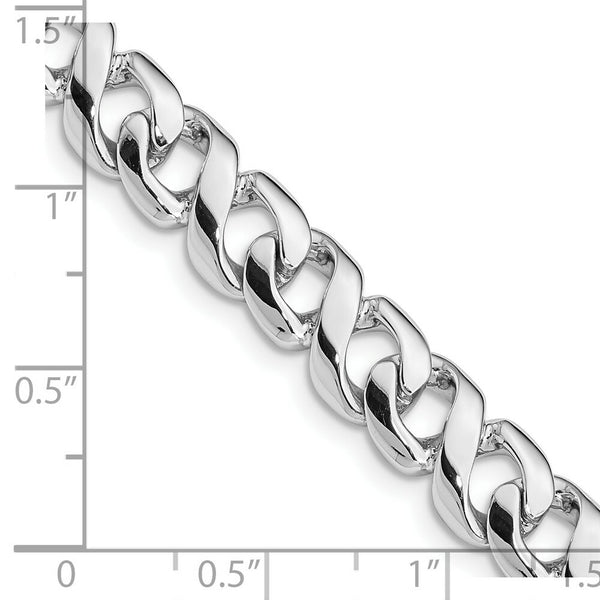 14K White Gold 8.75mm Polished Fancy Link Chain Necklace  Length 20'' inches