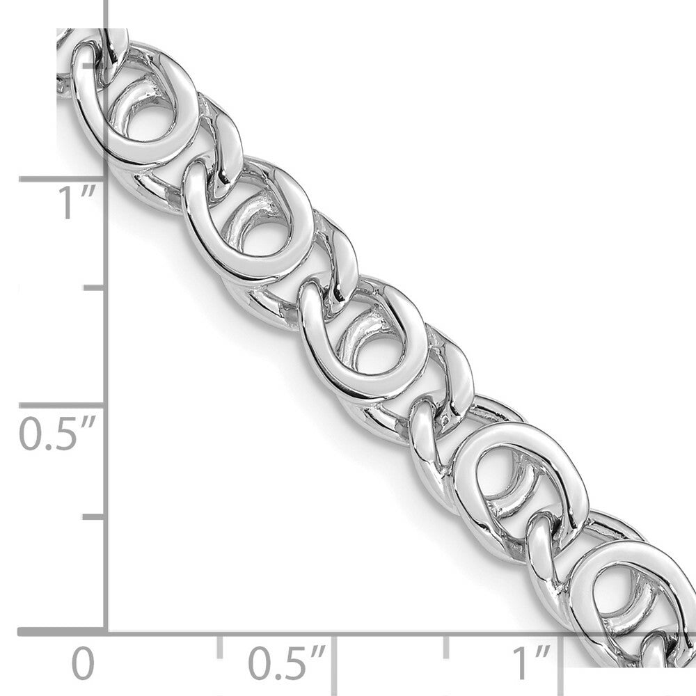 14K White Gold 6.85mm Polished Fancy Link Chain Necklace  Length 20'' inches