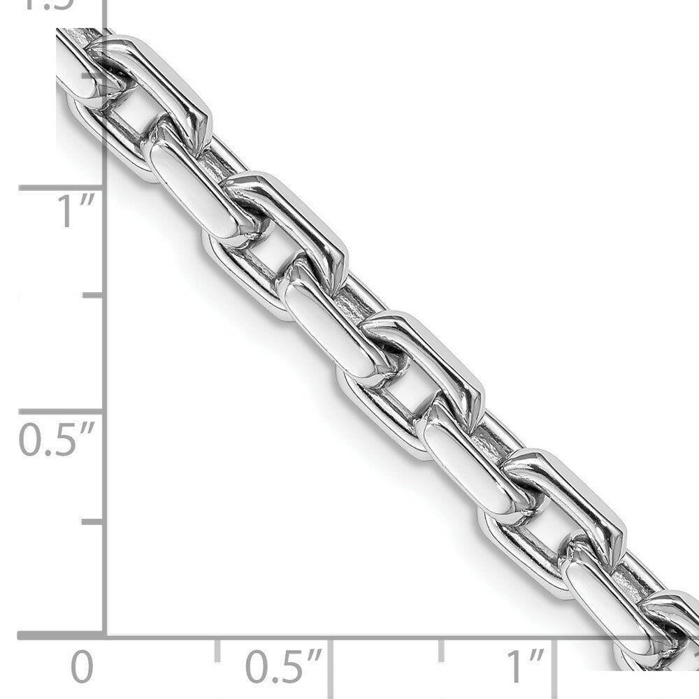 14K White Gold 5.3mm Polished Fancy Link Chain Bracelet  Length 9'' inches