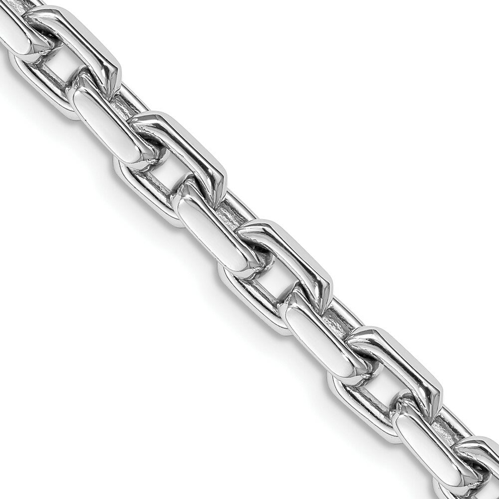 14K White Gold 5.3mm Polished Fancy Link Chain Necklace  Length 20'' inches