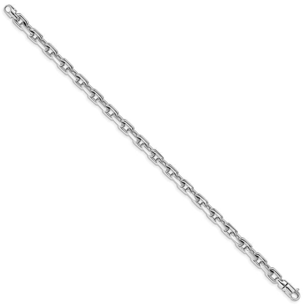 14K White Gold 5.3mm Polished Fancy Link Bracelet  Length 8.5'' inches