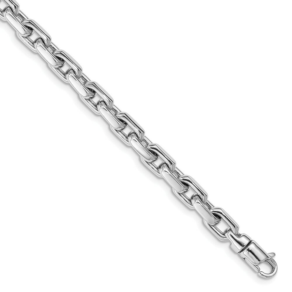 14K White Gold 5.3mm Polished Fancy Link Bracelet  Length 8.5'' inches