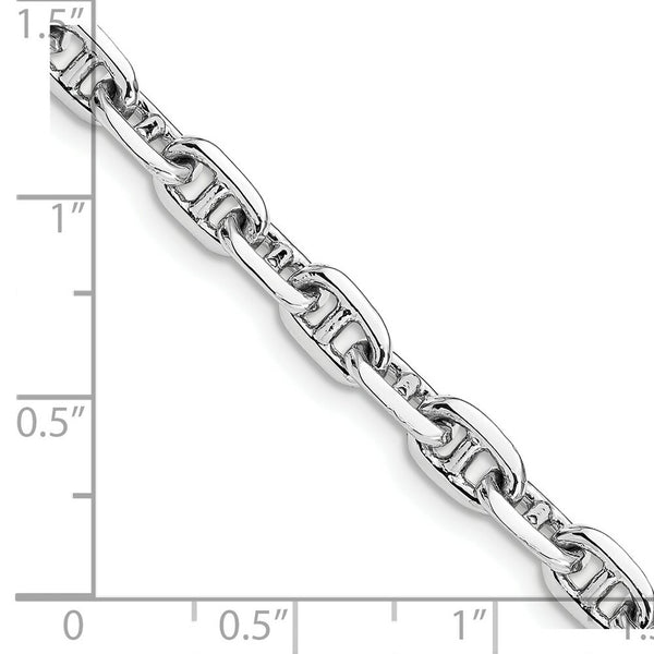 14K White Gold 5mm Polished Fancy Link Chain Bracelet  Length 7.5'' inches