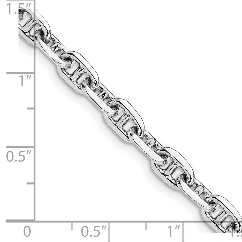 14K White Gold 5mm Polished Fancy Link Chain Necklace  Length 18'' inches